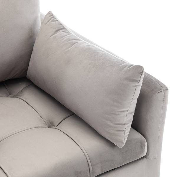 Sessel mit 2 Kissen Nulzu Grau - Metall - Textil - 76 x 76 x 71 cm