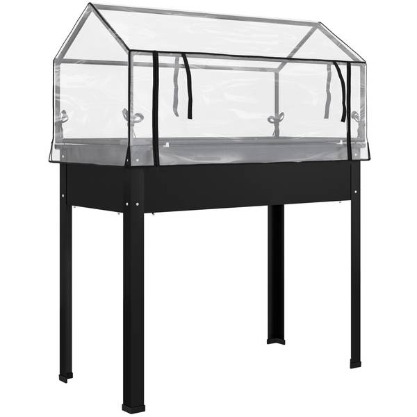 Hochbeet 84H-250V01BK Schwarz - Metall - 48 x 124 x 100 cm