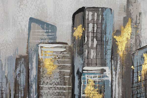 Peinture acrylique Skyline Miro Set Gris - Jaune - Coton - 140 x 70 x 4 cm