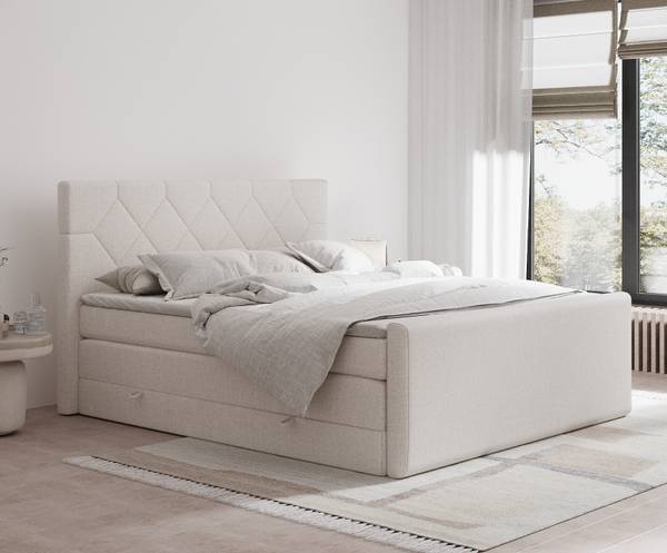 Boxspringbett Toma Beige - Liegefläche Breite: 200 cm