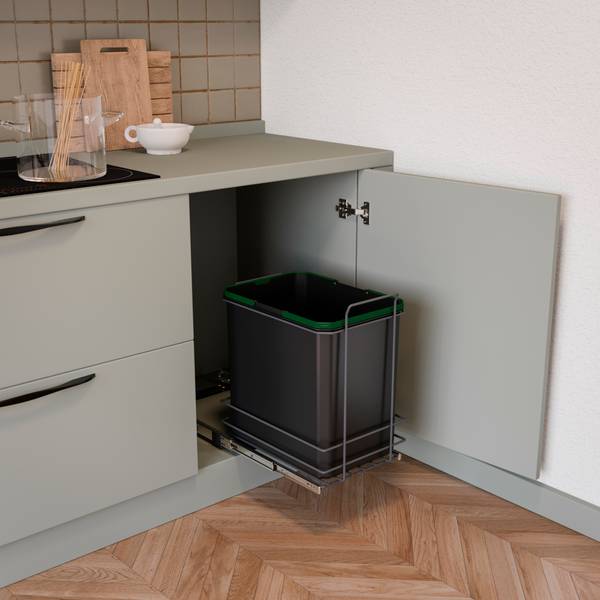 Recyclingbehälter für Küchen Recycle Grau - Metall - 50 x 36 x 52 cm