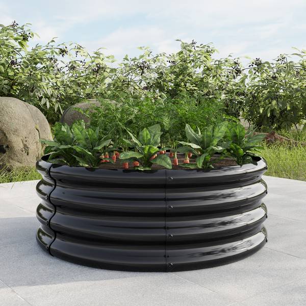 Hochbeet CO195 Schwarz - Metall - 80 x 30 x 80 cm
