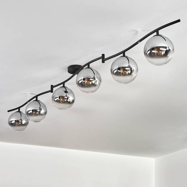 Deckenleuchte Fossobiubo Grau - Silber - Aluminium - Klarglas - 177 x 25 x 16 cm