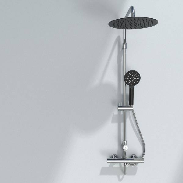 Duschset ohne Armatur Essesmart Schwarz - 30 x 114 cm