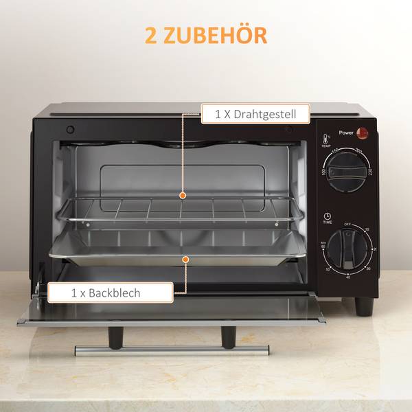 Minibackofen 800-088V90BK Schwarz