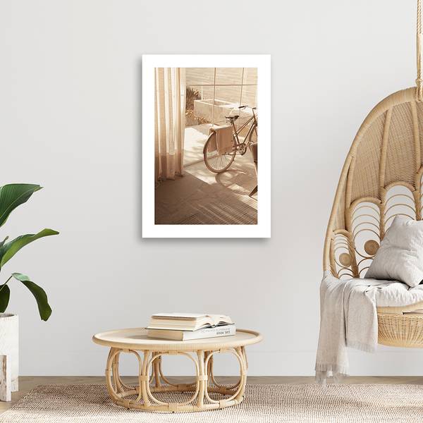 Tableau déco vieux vélo à la maison 70 x 100 cm