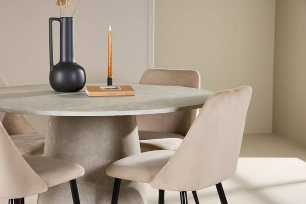 Essgruppe Lanzo (5-teilig) Beige - Holzwerkstoff - Holz teilmassiv - 120 x 75 x 120 cm