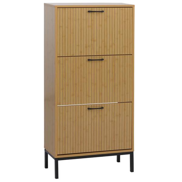 Schuhkipper P48 Beige - Holzwerkstoff - Holz teilmassiv - 60 x 125 x 25 cm
