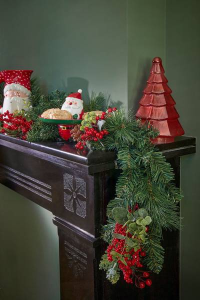 Girlande Harvey Rot - Kunststoff - 15 x 11 x 180 cm