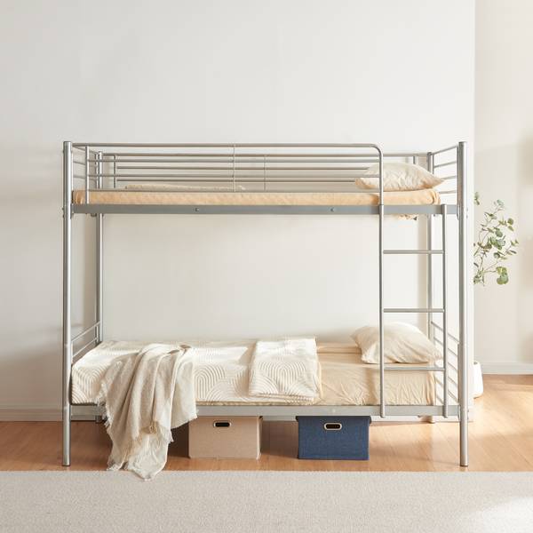 Metall-Etagenbett Soppsar Silber - Metall - 97 x 165 x 209 cm