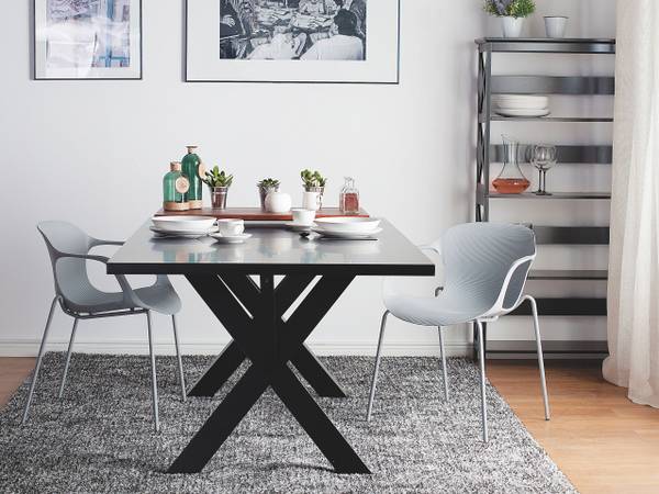 Chaise de salle à manger ELBERT Gris - Matière plastique - 56 x 75 x 56 cm