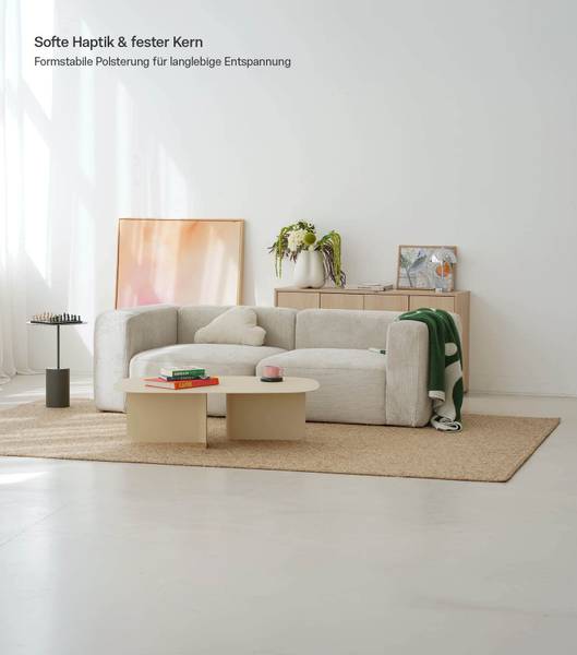 3-Sitzer Modulares Sofa Cubo Beige - Textil - 226 x 66 x 110 cm