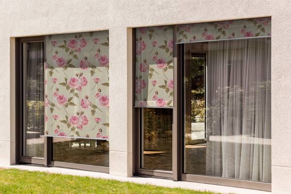 Außenrollo Flos Rosa Beige - Textil - 40 x 180 x 1 cm