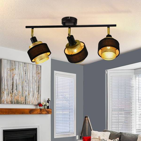 Plafondlamp Lancaster met 3 lichtbronnen zwart - metaal - 10 x 13 x 53 cm