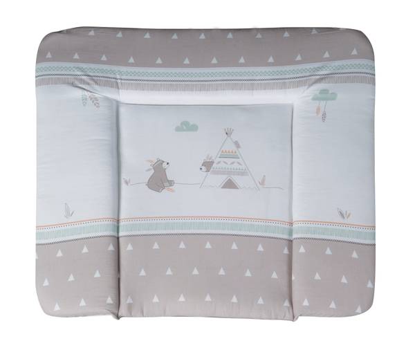 Matelas à langer Indibear Coton - Taupe / Blanc