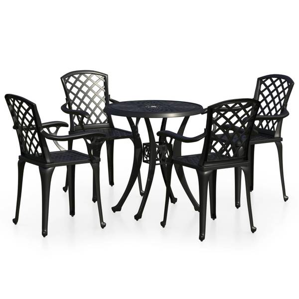 Bistroset 3011679-2 (5-teilig) Schwarz - Aluminium - 78 x 72 x 78 cm