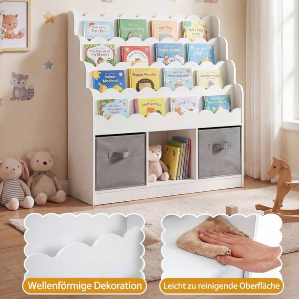 Kinderregal FB32634IT Weiß - Holzwerkstoff - 30 x 92 x 90 cm
