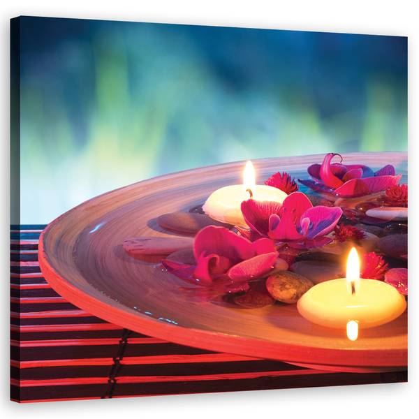 Wandbild schwimmende blumennd 30 x 30 cm