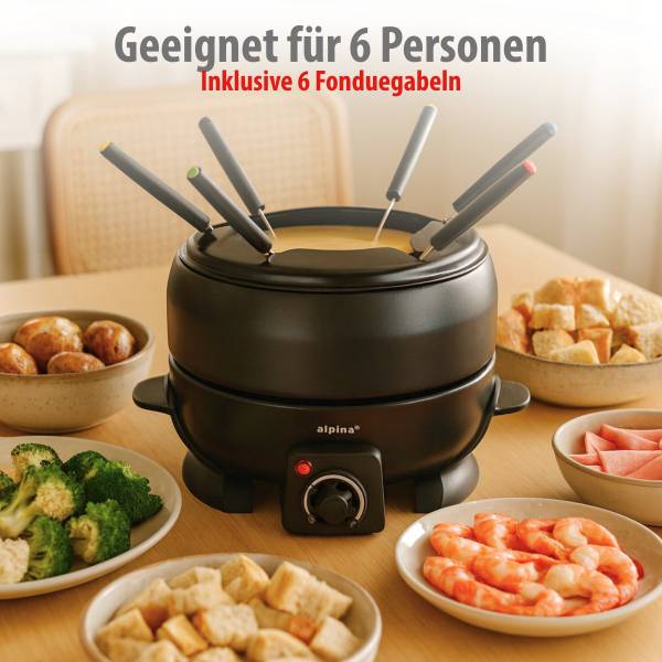 Elektrischer Fonduetopf MEALFO190002 Schwarz - Kunststoff - 23 x 17 x 26 cm