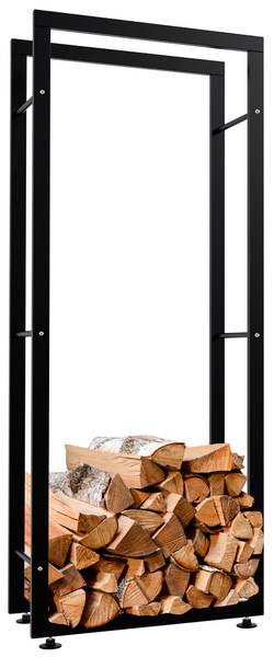 Kaminholzregal SATLO Schwarz - Metall - 60 x 150 x 25 cm