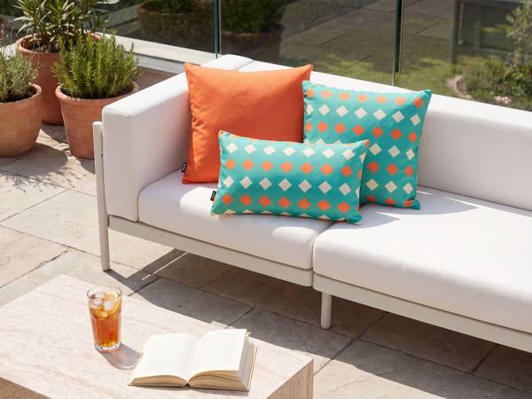 Dekokissen CANNA 3-tlg Beige - Grün - Orange - Textil - 45 x 10 x 45 cm