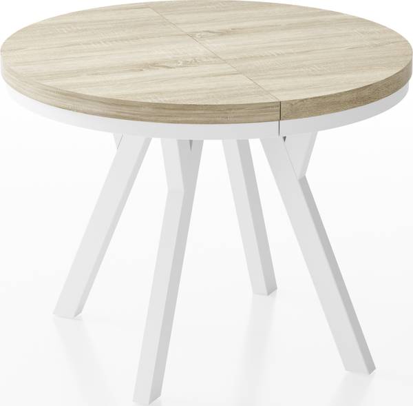 Ausziehbarer Esstisch Lume Braun - Eiche Sonoma Dekor - 100 x 100 cm - Durchmesser: 100 cm