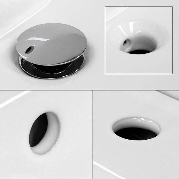 Waschbecken oval 57x48,5x19,5 cm Weiß Weiß - Samt - 49 x 195 x 57 cm