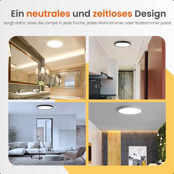 Deckenleuchte Slim led Weiß - 23 x 2 x 23 cm