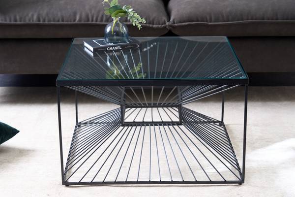 Couchtisch ILLUSION Eisen - Sicherheitsglas - 60 x 37 x 60 cm