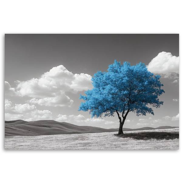 Wandbild baum landschaft hochland 90 x 60 cm