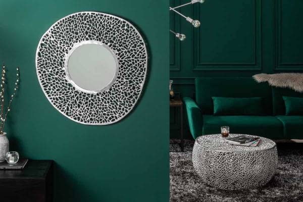 Couchtisch LEAF Silber - Metall - 80 x 41 x 80 cm