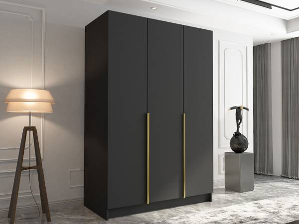 Kleiderschrank Calia I Schwarz - Gold