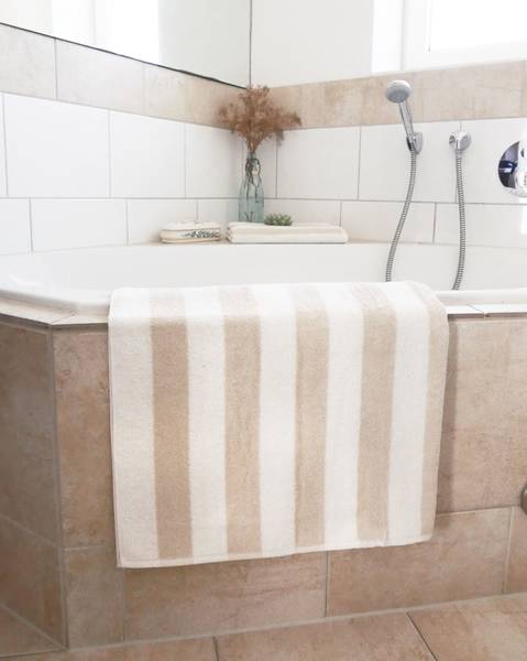 Duschtücher 00000294 2er-Set Beige - Textil - 75 x 1 x 140 cm