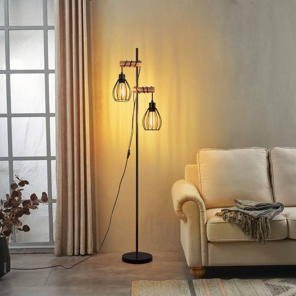 Lampadaire Ellis II Noir - Métal - 23 x 23 x 152 cm