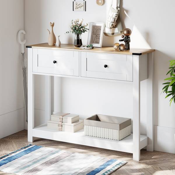Konsolentisch VH34830 Weiß - Holzwerkstoff - 30 x 82 x 106 cm