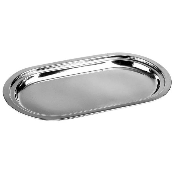 Serviertablett 153448 Silber - Edelstahl - 20 x 2 x 34 cm
