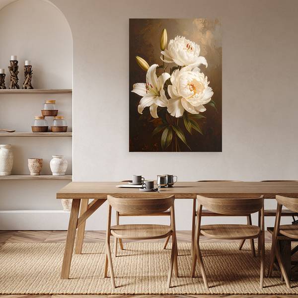 Wandbild Blumenstrauß 80 x 120 cm