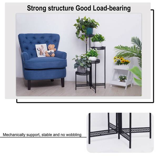 Étagère Plante XJJ491-L Noir - Fer - 22 x 90 x 53 cm