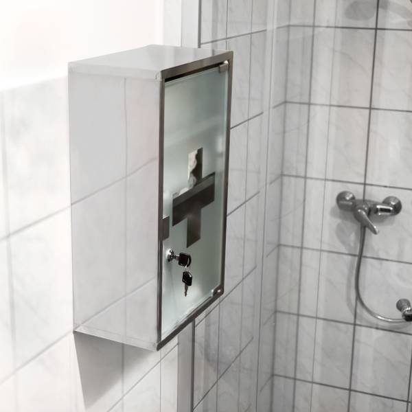 Medizinschrank EMERGENCY Edelstahl XL Silber - Edelstahl - 30 x 51 x 18 cm