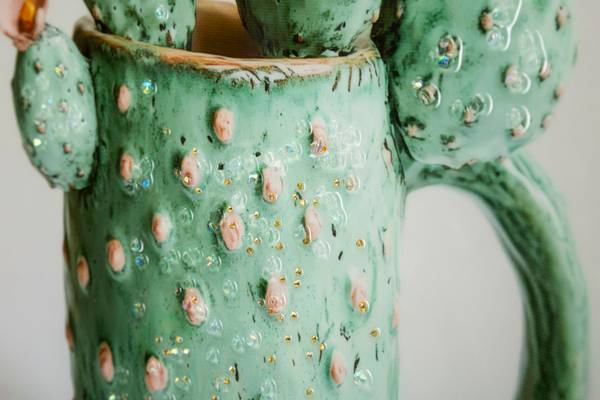 Peinture sur toile Vasetto Cactus C En partie en bois massif - 40 x 40 x 3 cm