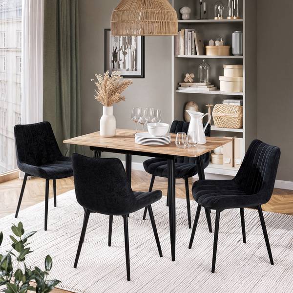 Esstisch-Set Beaver 62746 5er Set Schwarz - Eiche Dekor
