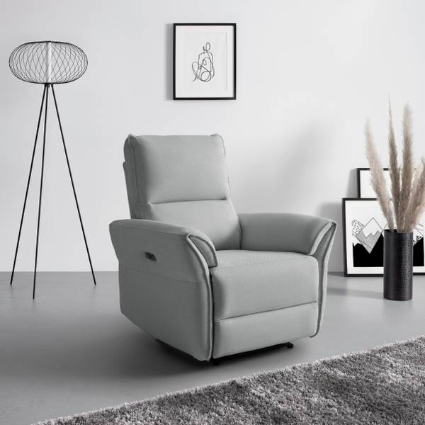 Relaxsessel JENSON Grau - Metall - Textil - Holz teilmassiv - 86 x 103 x 92 cm