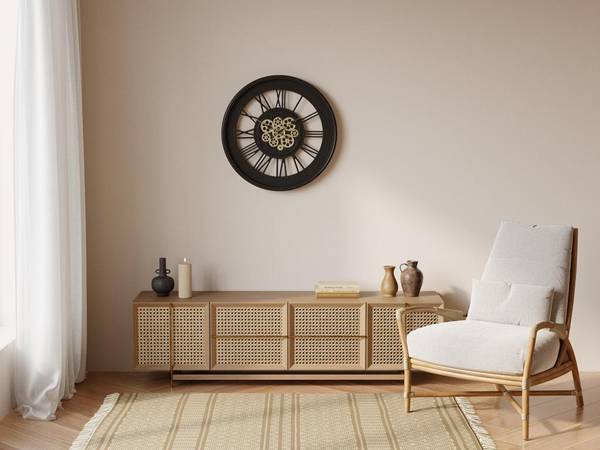 Wanduhr ASTORIA Schwarz - Metall - 60 x 60 x 60 cm