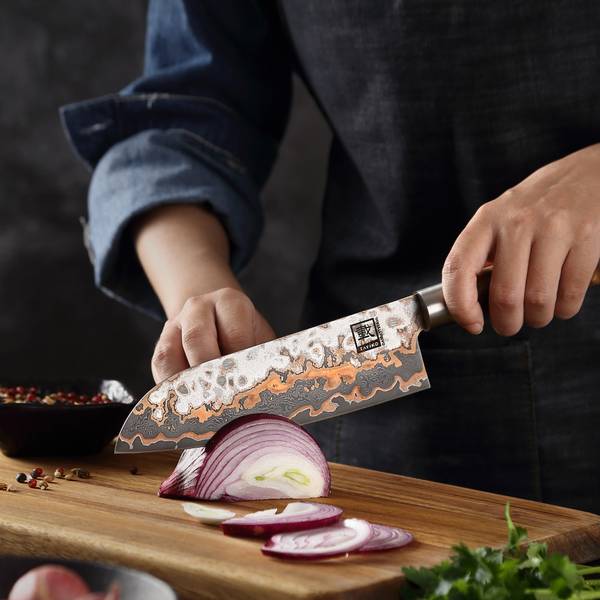 Santoku Messer MysticMagma Braun - Massivholz - 1 x 1 x 31 cm