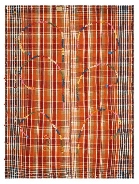 Tapis Jajim XIII Orange - Laine - 140 x 1 x 185 cm