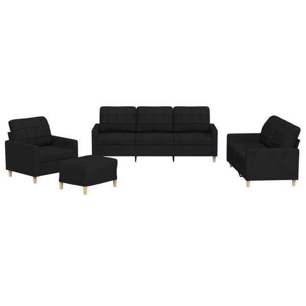 Sofagarnitur 3032139-2 (4-teilig) Schwarz