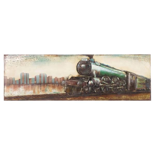 Image métallique 3D TRAIN Vert - Acier - 180 x 56 x 5 cm