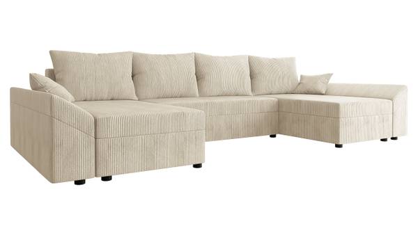 Wohnlandschaft Dante U Cord Cremeweiß
