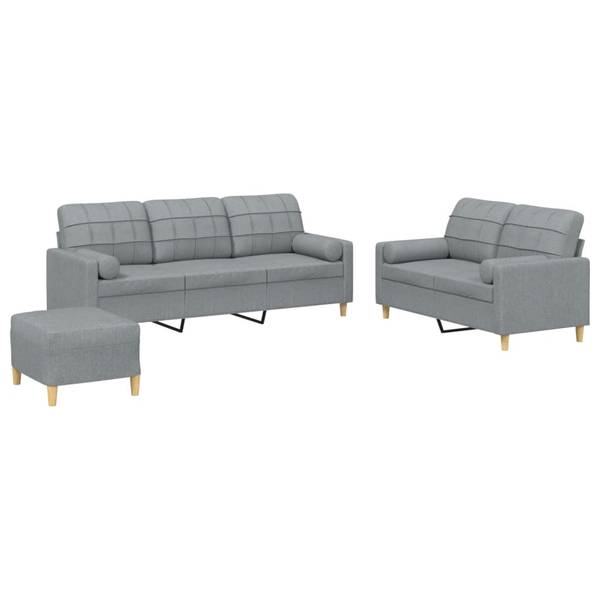 Sofagarnitur 3032141-4 (3-teilig) Hellgrau