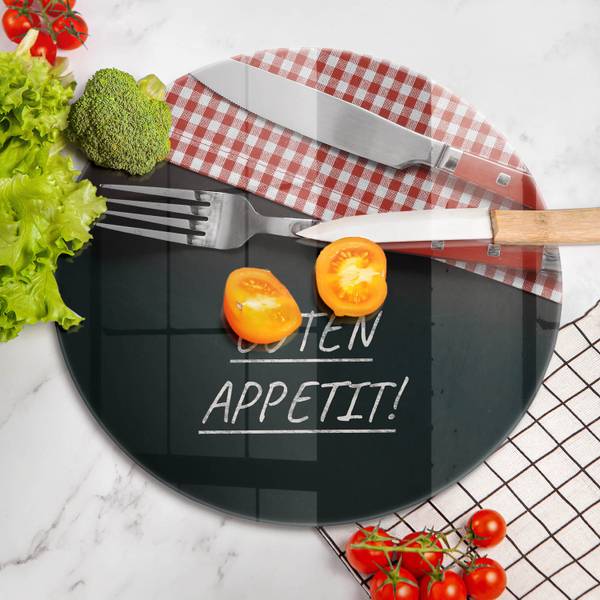 Schneidebrett Guten Appetit! Glas - 40 x 40 x 1 cm